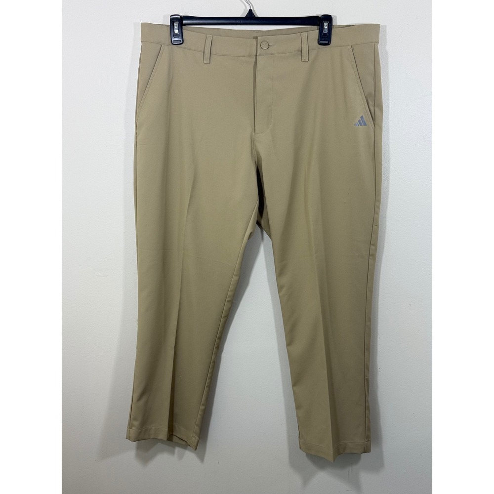 Adidas Men's Golf Pants 40x30 Khaki Stretch Performance Straight Leg Golfcore